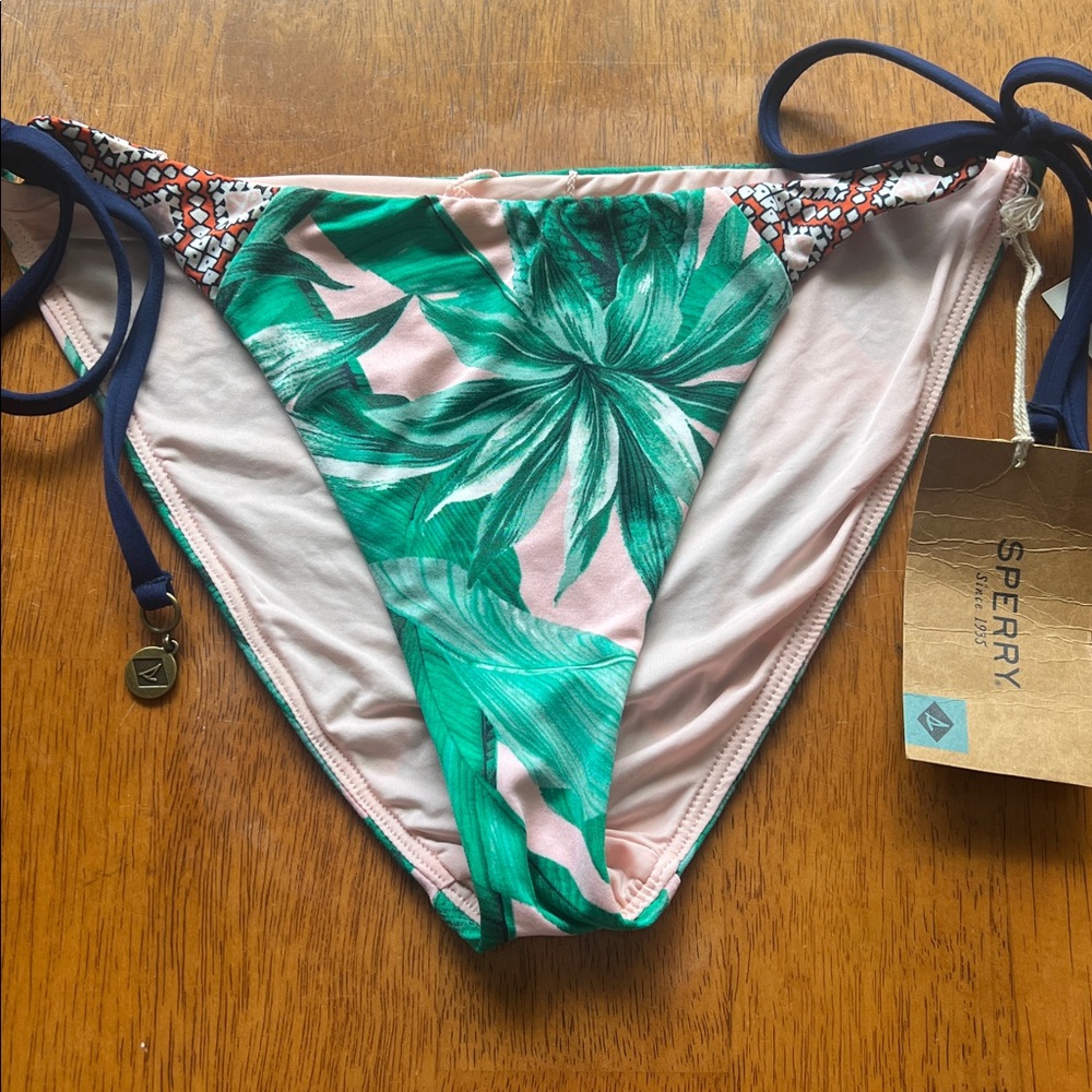 NTW Sperry Tropical Green and Pink Bikini Bottom - Picture 2 of 5